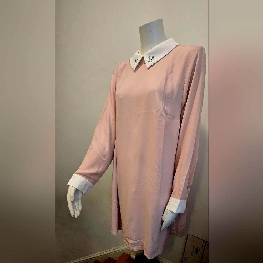 Victoria Beckham 2XL Pink Alice in Wonderland Shift Dress Easter Bunny Rabbit